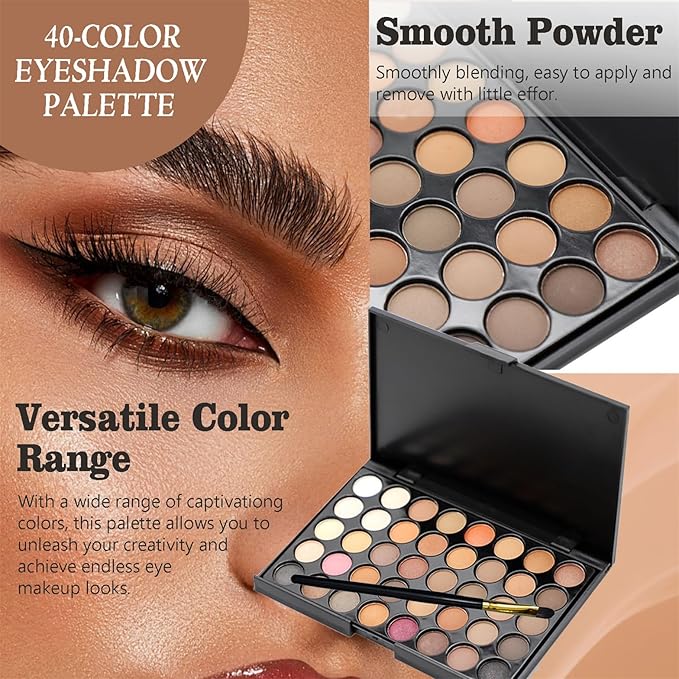 Makeup Sets for Women Girls Air Cushion Eyebrow Pencil Eyeshadow Palette Mascara Lipstick Makeup Bag, Create Sophisticated Makeup for Your Wife & Girlfriend-VivaGrace Women