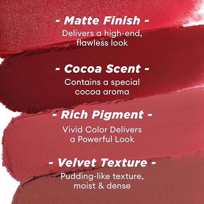 ITY Velvet Matte Finish Lip Stain-Mousse Textured Pudding Pot Lip Clay with Brush, Nude Shade, Dual-Use as Lipstick and Blush, Conceals Lip Lines, Rich Pigment, 0.21 oz (6g) in Terracotta Kiss-VivaGrace Women