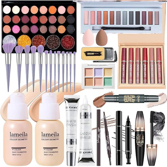 Makeup Set, Makeup Kit, Makeup Present Set For Women Girls Teens, Full Face Makeup Set For Women Girls Teens, Multipurpose Makeup Sets, Beginners and Professionals Alike-VivaGrace Women