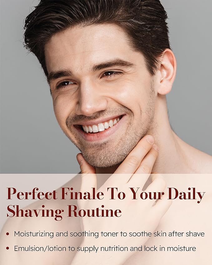 The Character Set (11.5fl oz) - Daily Skincare Kit for Men's Skin Protection & Rejuvenation by LG Beauty. Toner, Emulsion with Woody Musk Scent.-VivaGrace Women