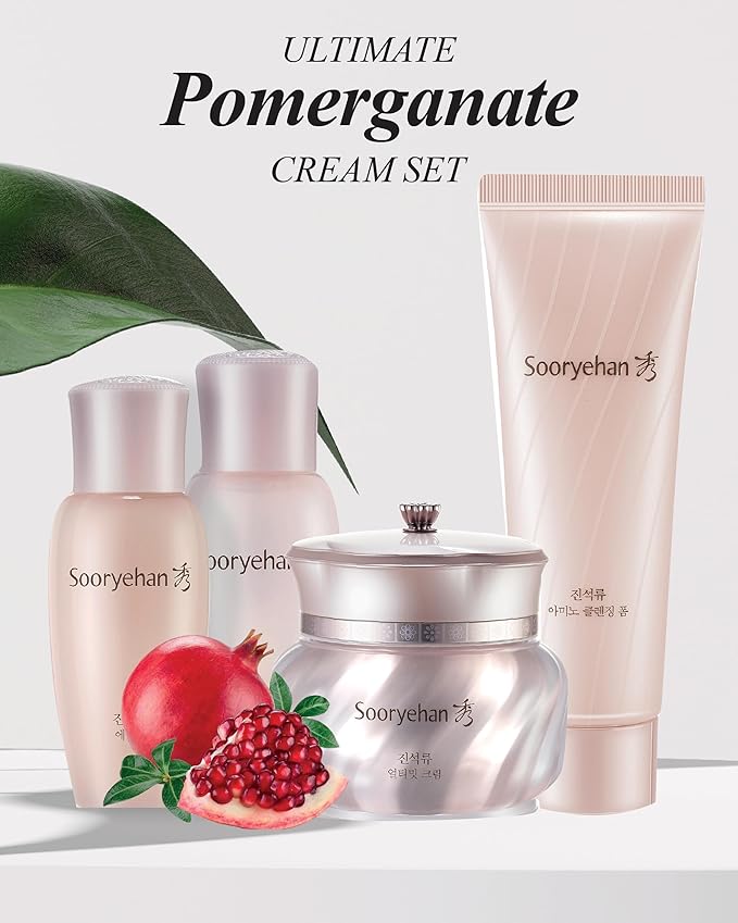 Sooryehan Ultimate Pomegranate (Cream Set, 4.4fl oz) - Skin Elasticity, Blemish and Skin Tone Improvement, Collagen, Elastin & Vitamin C-VivaGrace Women