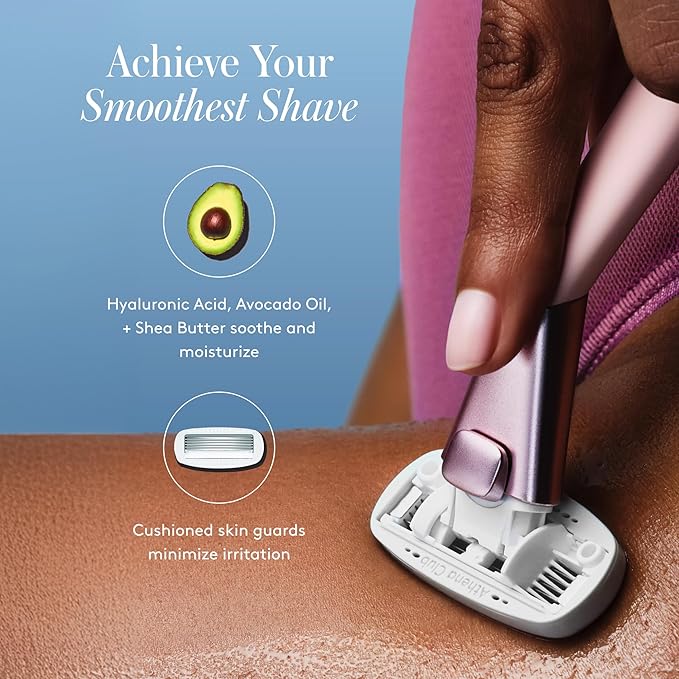 Women's Razor Shave Kit, 1 Rose Razor Handle + 6 Blade Refills-VivaGrace Women