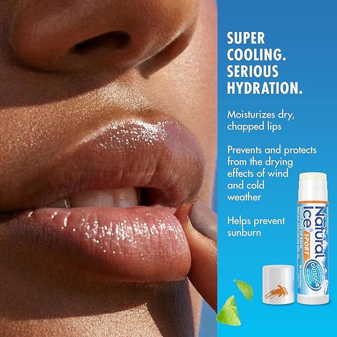 Mentholatum (R) Natural Ice (R) Sport Broad Spectrum SPF 30 Medicated Lip Balm - 12 Pack of 4.5 g Tubes-VivaGrace Women