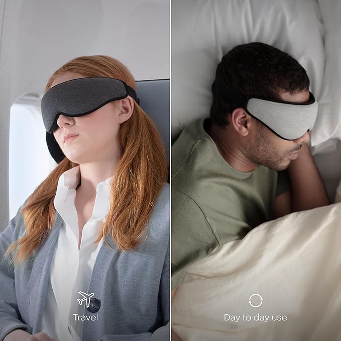 Ostrichpillow Eye Mask, Sleep Mask for Men Women 100% Blackout, No Pressure On Eyes, Soft & Breathable, Adjustable Fit, Travel Bag Included-VivaGrace Women