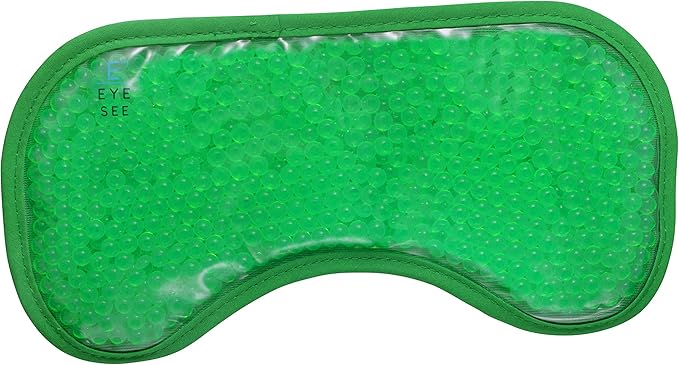 Plush Gel Eye Mask for Puffy Eyes, Green - Cold Eye mask to Treat Dark Circles, Sinuses, Dry Eyes, and for Allergy Relief - Microwave Safe for Heat Therapy-VivaGrace Women