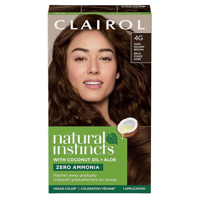 Clairol Natural Instincts Demi-Permanent Hair Dye, 4G Dark Golden Brown Hair Color, Pack of 1-VivaGrace Women