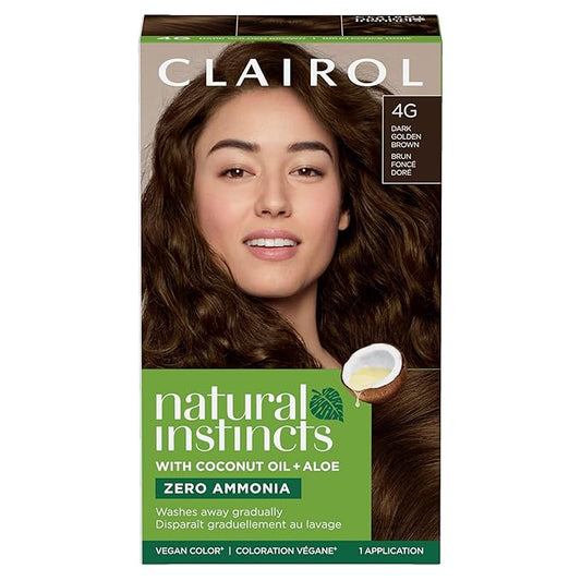 Clairol Natural Instincts Demi-Permanent Hair Dye, 4G Dark Golden Brown Hair Color, Pack of 1-VivaGrace Women