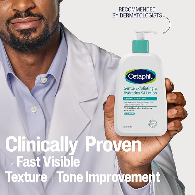 Cetaphil Gentle Exfoliating SA Lotion, Lightweight Moisturizer for All Skin Types, 8 Oz Pump Bottle, Salicylic Acid, Mandelic Acid & Gluconolactone, Gently Exfoliates, Dermatologist Recommended Brand-VivaGrace Women