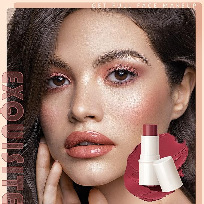 3 Colors Highlilghter Contour Blush Sticks Creamy Sticks for Cheeks, Eyes Cosmetics Stick Set, 3 in 1 Long Lasting Waterproof Moisturizer Makeup Sticks for All Skin-VivaGrace Women