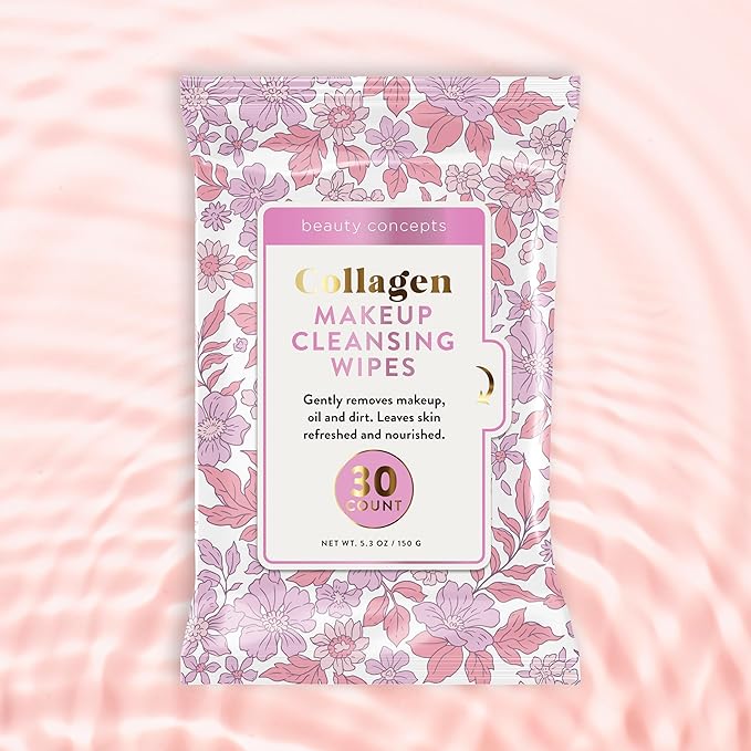 Beauty Concepts Facial Wipe Set - Packs of Face Wipes, Makeup Removing Wipes, Vitamin C, Collagen, Rosehip, & Coconut