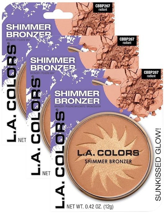 L.A. COLORS Shimmer Bronzer, 1 Ounce (Pack of 3)-VivaGrace Women