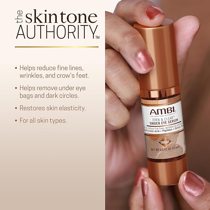 Ambi Even & Clear Under Eye Serum for All Skin Types Anti Aging Formula Features Peptides, Hyaluronic Acid, and Vitamin A to Help Reduce Fine Lines, Wrinkles, and Dark Circles , 0.5 Ounce-VivaGrace Women