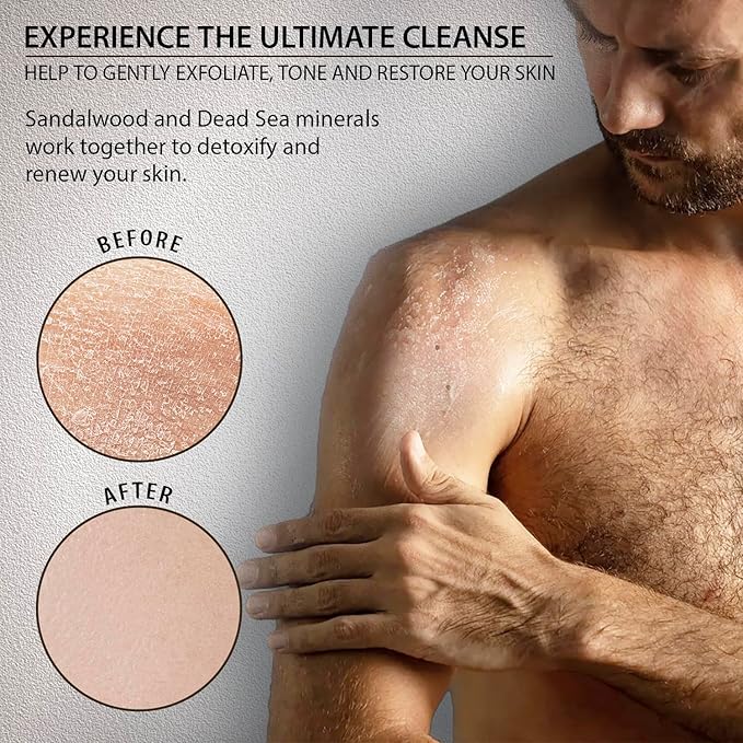 Salt Body Scrub Eucalyptus & Mint For Men– Moisturizes, Exfoliates & Nourishes Skin – Cleanses & Detoxifies with Dead Sea Minerals – Dead Sea Collection - 23.28 OZ-VivaGrace Women