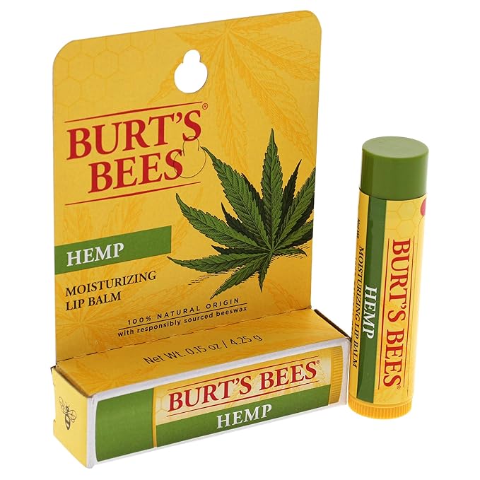 Burts Bees 100% Natural Origin Moisturizing Lip Balm, Hemp with Beeswax, 0.15 Oz-VivaGrace Women