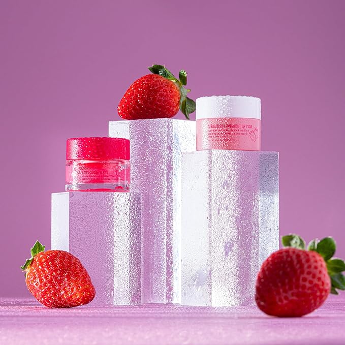 W7 Sweet Dreams Lip Scrub & Overnight Lip Mask Duo - 2Pcs Set - Strawberry Flavour - Exfoliate, Condition, Soothe & Hydrate-VivaGrace Women