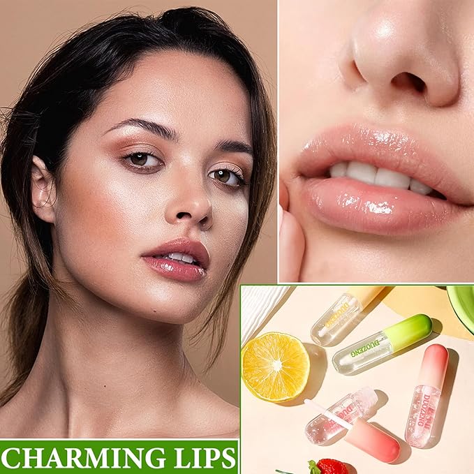 Lip Plumper Set,Lip Plumper Oil Gloss Moisturizing Lip Plumper Lip Care Serum,Hydrating Plump Gloss Reduce Fine Lines,Lip Plumper for Day & Night Use Set C（3Pcs）-VivaGrace Women