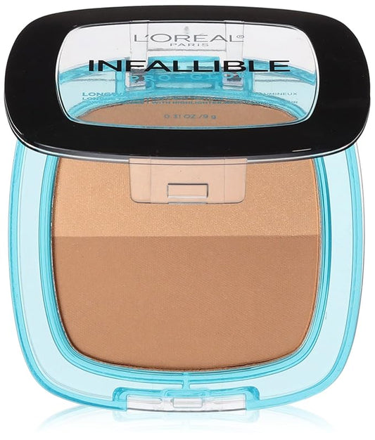 L'Oréal Paris Infallible Pro Glow Pressed Powder, Cocoa, 0.31 oz.-VivaGrace Women