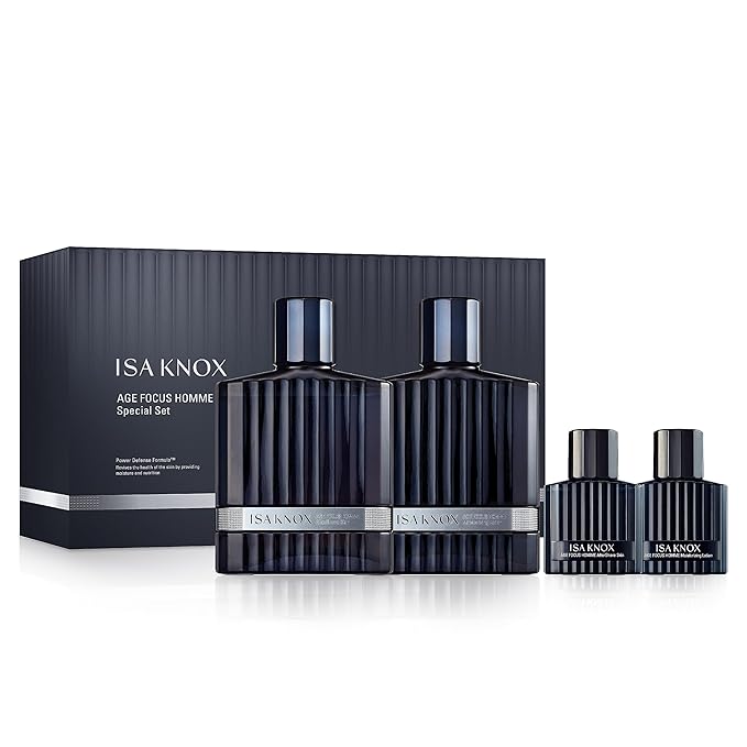 ISA KNOX Age Focus Homme (Premium Skincare Gift Set, 12.2fl oz) - Even Skin Tone & Wrinkle Care. Toner and Lightweight Moisturizer Set , Niacinamide, Adenosine | Korean Skincare,-VivaGrace Women