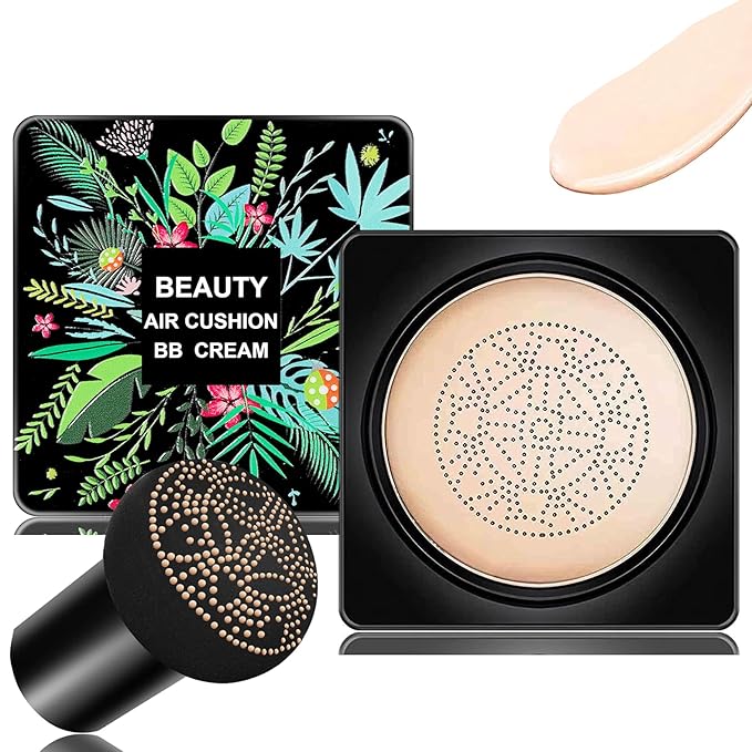 AWCCXMYM Mushroom Head Air Cushion CC Cream Foundation BB Cream Foundation Makeup Moisturizing CC Cream Liquid Foundation,Concealer Lasting Makeup Foundation Even Skin Tone Makeup Base Primer(Ivory)-VivaGrace Women