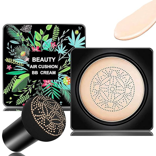 AWCCXMYM Mushroom Head Air Cushion CC Cream Foundation BB Cream Foundation Makeup Moisturizing CC Cream Liquid Foundation,Concealer Lasting Makeup Foundation Even Skin Tone Makeup Base Primer(Ivory)-VivaGrace Women