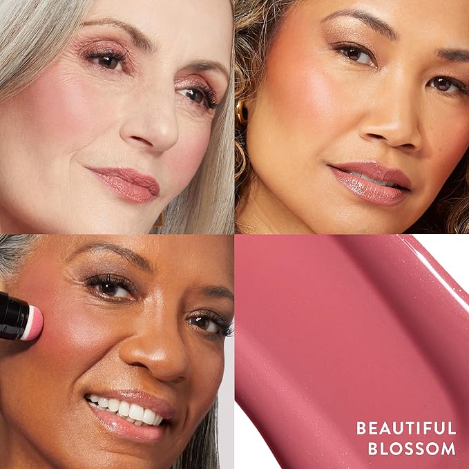 LAURA GELLER NEW YORK Serum Blush Tint, Lightweight Liquid Blush for Cheeks, Weightless Watercolor Sheer Finish, Beautiful Blossom-VivaGrace Women