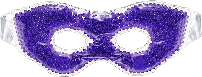Gel Eye Mask, Purple - Cold Compress Ice Pack with Gel Beads - Microwave Safe for Heat Therapy - Great for Puffy Eyes, Dark Circles, Dry Eyes, Soothing Headaches-VivaGrace Women