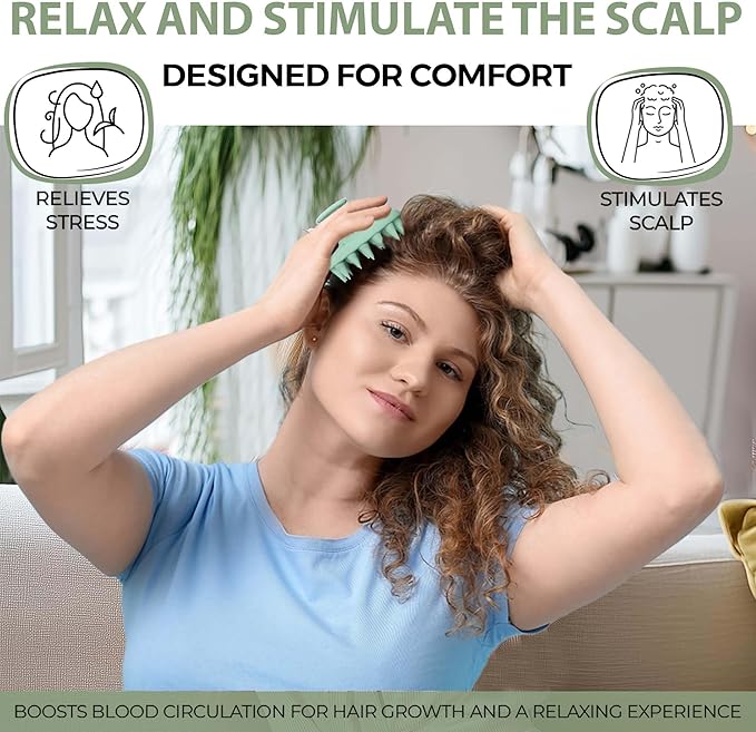 Fiora Naturals Scalp Massager Shampoo Brush - Silicon Scrubber & Exfoliator for Dandruff Removal and Hair Growth, Brush for Wet & Dry Hair, for Men, Women, Kids - BPA Free-VivaGrace Women