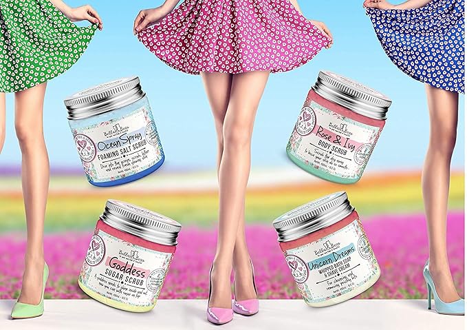 Bella & Bear Tropical Travel Pack, Self Care Kit, Includes Cruelty Free Shampoo, Conditioner, Body Scrub, Face Mask,1oz, Pack of 4-VivaGrace Women