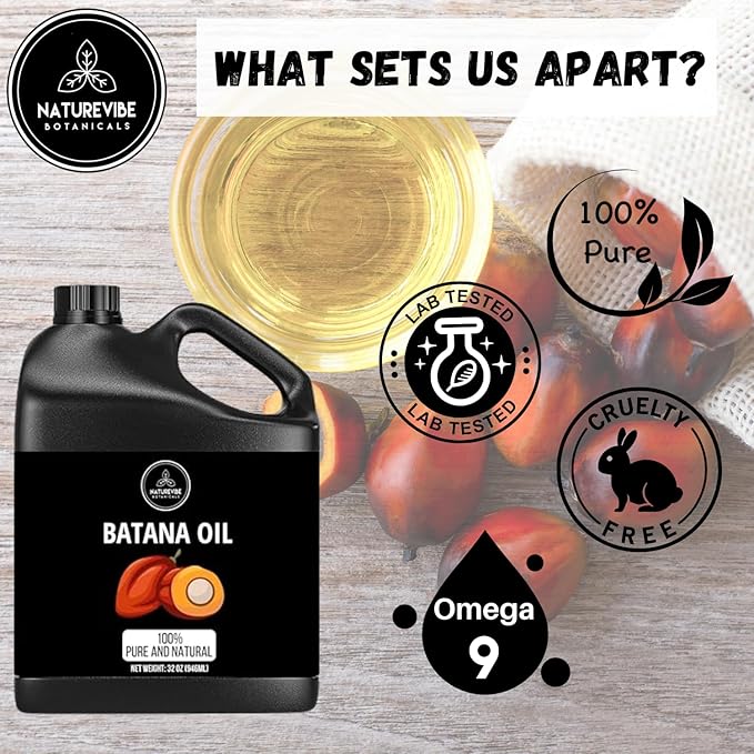 Naturevibe Botanicals Batana Oil 32 Ounces | 100% Pure and Natural | Great for Skin Care and Hair Care-VivaGrace Women