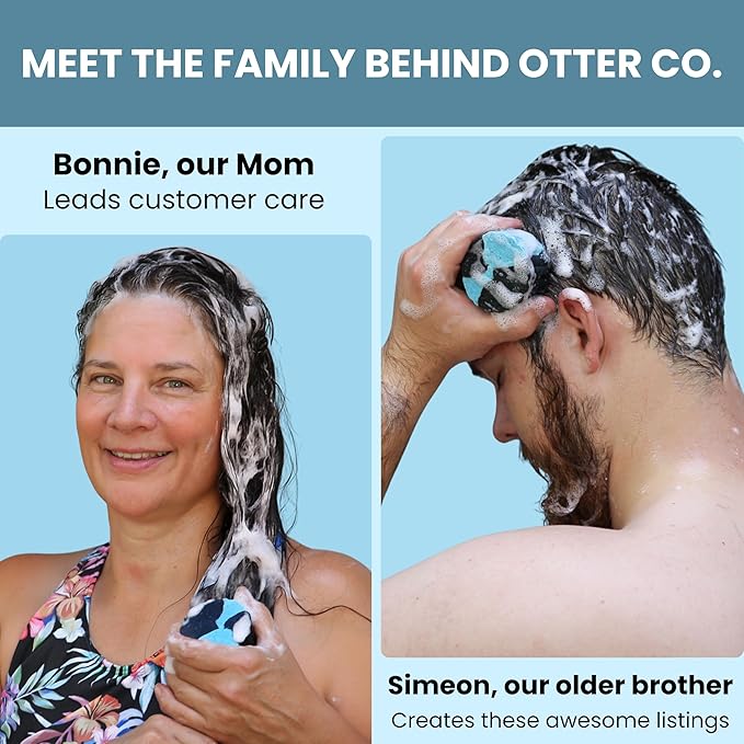 Otter co. Biotin Detox Shampoo Bar – Charcoal & Tea Tree Oil, Rosemary, Turmeric, Green Tea, Zinc – Vegan, Sulfate Free & Non Toxic – Women and Mens Shampoo, All Hair Types, Made in USA