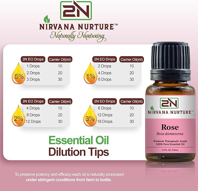 Rose Essential Oil 100% Pure Premium Therapeutic Grade, Undiluted - Aromatherapy Diffuser for Calm and Relaxation, Skin Care, Hair Care-VivaGrace Women