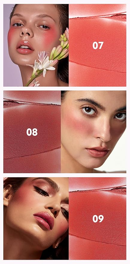 MAEPEOR Cream Blush 9 Color Smooth High-Pigmented Buildable Face Blush Long-Lasting Natural Look Face Blush for Cheeks (Color 09)-VivaGrace Women