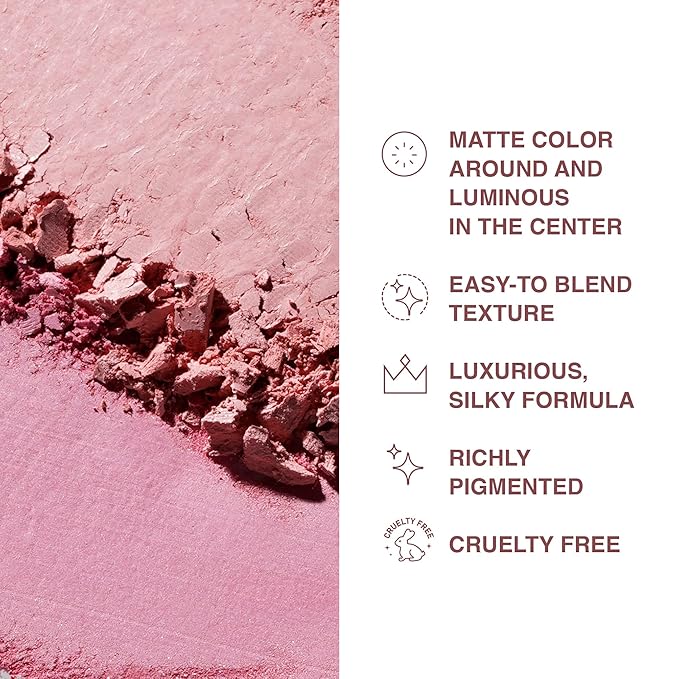 Blush Duo Aureole - High Pigmented Pink Blush for Cheeks - Blush Powder with Matte Finish - Easy-to-Blend Texture - Mix or Use Separately, 0.53 Oz-VivaGrace Women