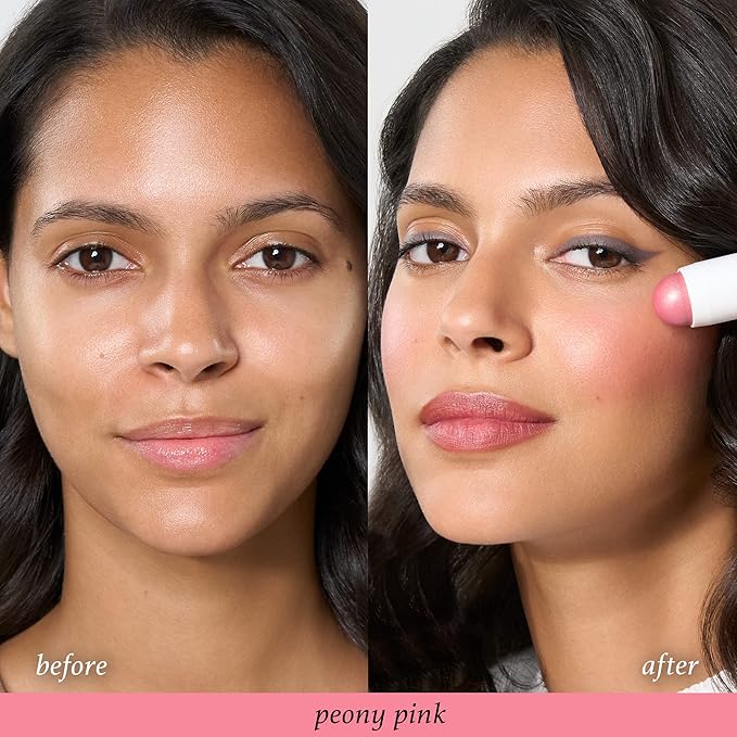 Julep Skip The Brush Cream to Powder Blush Stick - Peony Pink - Blendable and Buildable Color - 2-in-1 Blush and Lip Makeup Stick-VivaGrace Women