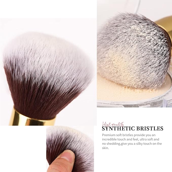 DUcare Makeup Brushes Duo End Foundation Powder Buffer and Contour Brush Synthetic Cosmetic Tools 2Pcs-VivaGrace Women