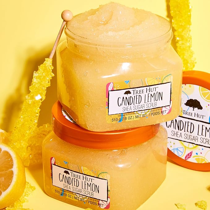 Tree Hut Shea Sugar Scrub Candied Lemon, 18oz, Ultra Hydrating and Exfoliating Scrub for Nourishing Essential Body Care-VivaGrace Women