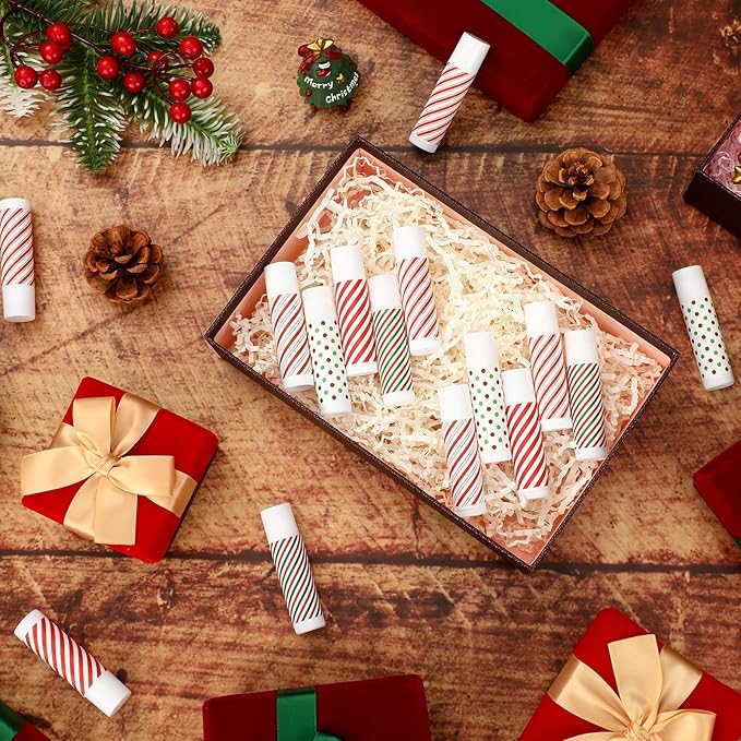 50 Pcs Christmas Peppermint Lip Balms Gifts Bulk Holiday Stocking Stuffers Holiday Treat Gifts Stuffer Goodie Christmas Party Supplies for Kids Women Men-VivaGrace Women