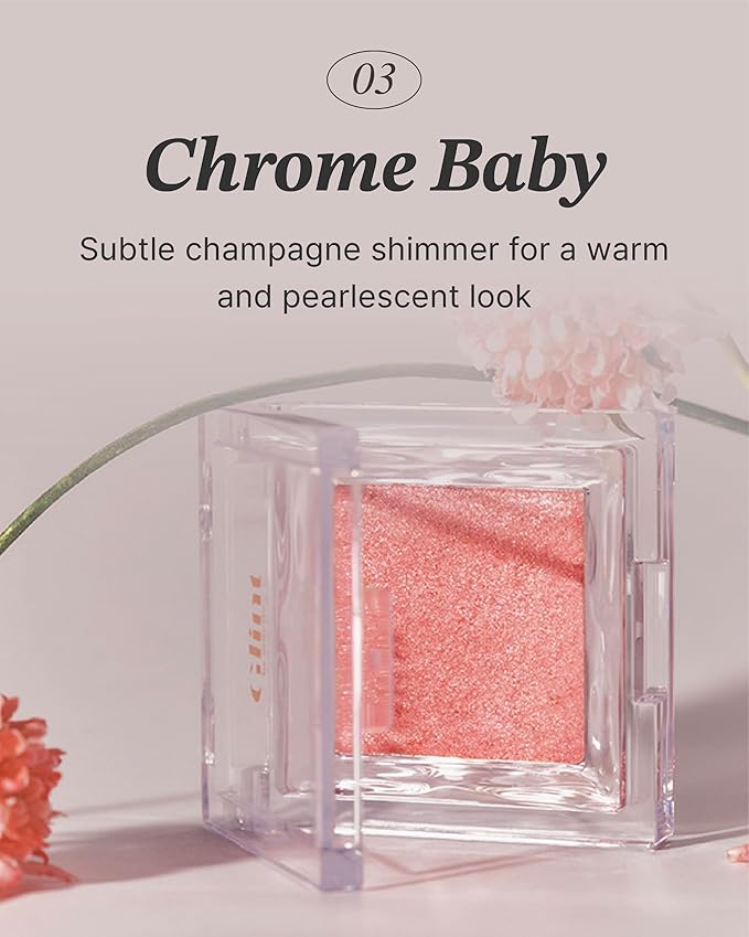 Glint Dewy Highlighter (Chrome Baby, 0.08oz) - Luminous Glow, Infused with Micropearls, Shiny Illuminator. Rich Pigment & Silky Touch, Korean Makeup.-VivaGrace Women