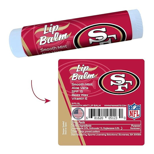 FANMATS 34738 San Francisco 49ers Smooth Mint SPF 15 Lip Balm-VivaGrace Women