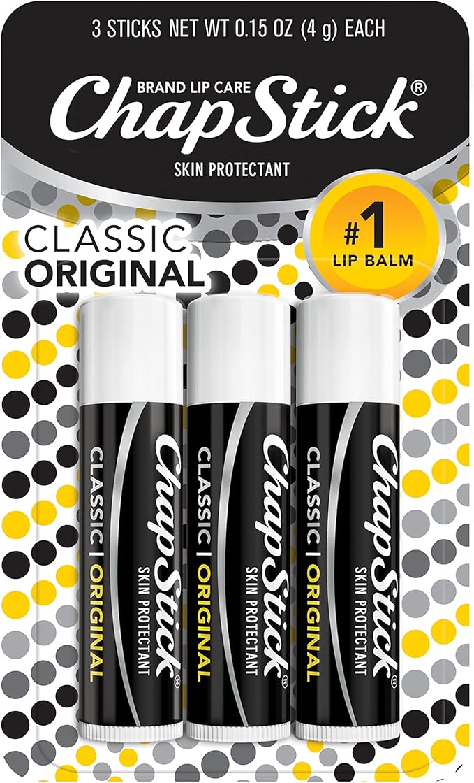 ChapStick Classic Original Lip Balm Tubes, Lip Care - 0.15 Oz (Pack of 3)-VivaGrace Women