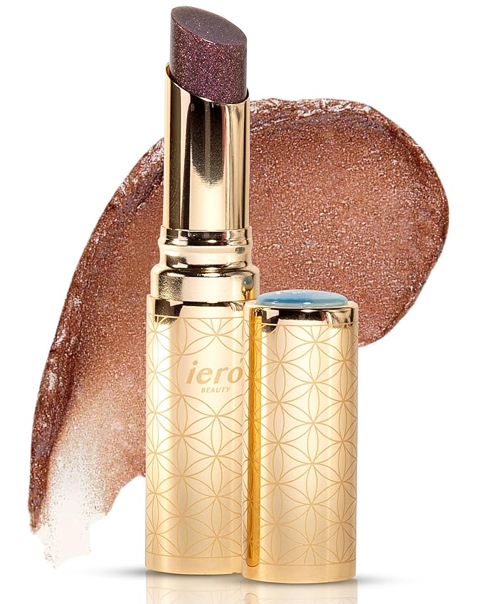 ieró Beauty Moonkissed Luminous PH Tinted Lip Balm w/Shea Butter & Vitamin E, Lip Care Moisturizer, Lip Plumper for Soft & Supple Lips, Paraben Free, Vegan, Sheer Copper Pink w/Bronze Shimmer-VivaGrace Women