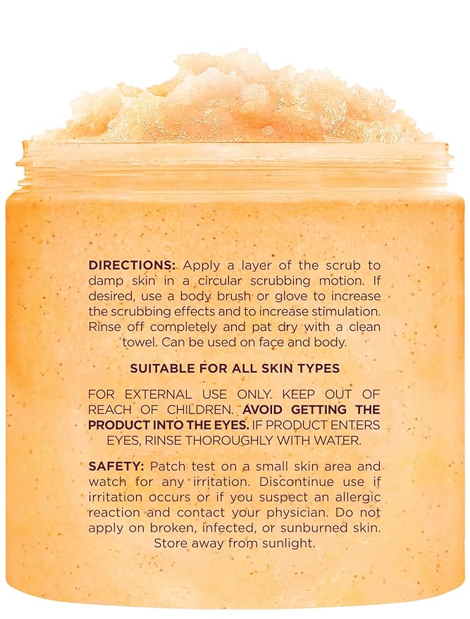 Brooklyn Botany Vitamin C Honey Sugar Scrub for Body 10 oz – Deeply Hydrating and Gently Exfoliating Body Scrub for Women and Men – Moisturizing and Nourishing the Skin-VivaGrace Women