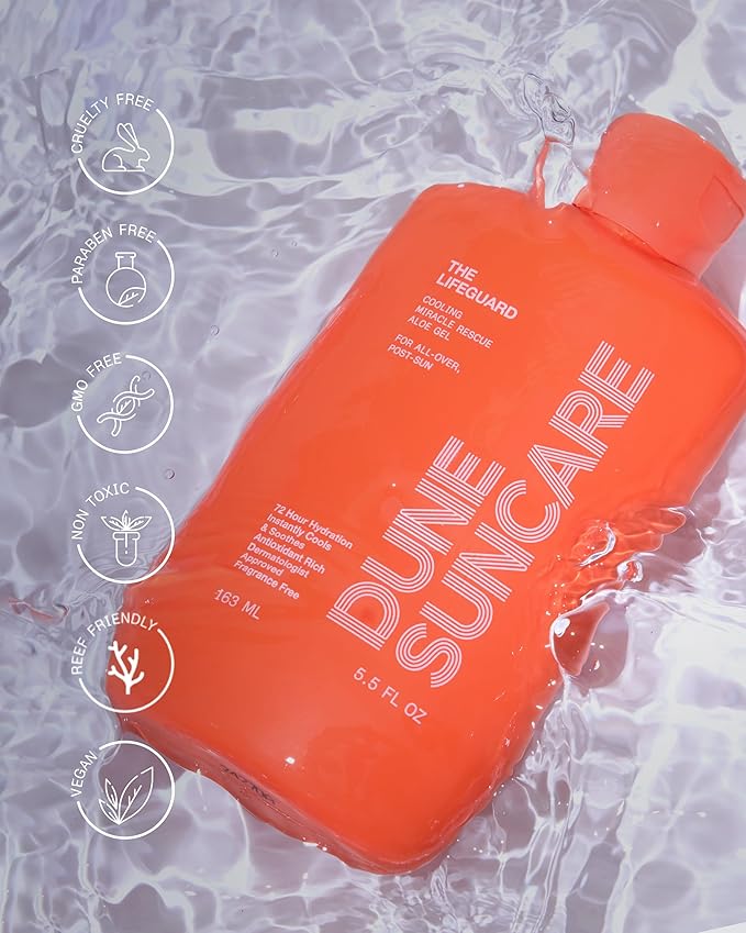 The Lifeguard Aloe Vera Sunburn Gel – After Sun Protection for Sunburn Relief with Minty Cooling – Fast-Absorbing Formula for Sun-Exposed Skin – Vegan, Non-Sticky, Hydrating Formula (5.5 Fl Oz)-VivaGrace Women