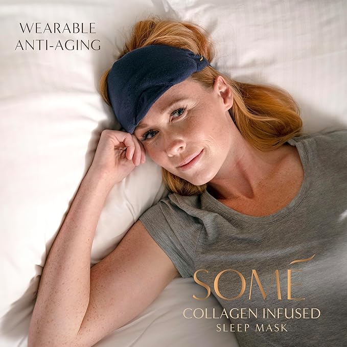 SOMÉ Collagen Eye Mask for Sleeping, Luxurious Adjustable Sleep Mask for Women with Puffy Eyes, Dark Circles & Wrinkles, Collagen Infused Sleeping Mask for Wearable Hydration and Anti-Aging-VivaGrace Women