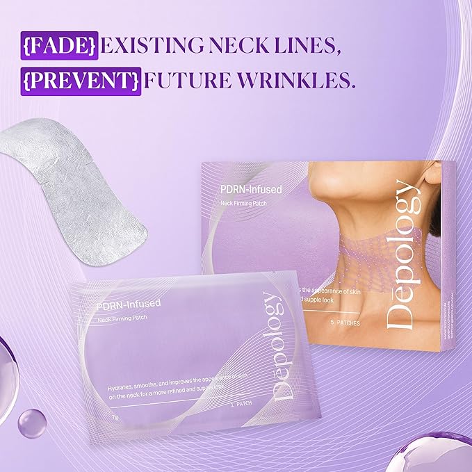 depology Tightening and Lifting Neck Wrinkle Patches with Cream, PDRN Deep Collagen Neck Mask, Firming Patch with PDRN、Collagen and Niacinamide Cream-VivaGrace Women