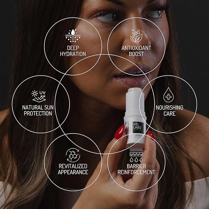 SPF 15 Lip Balm Sunscreen, Shea Butter Intensive Hydration, Revitalizing Antioxidants, Zinc UV Protection, Reduces Lip Lines, Oversized 11g Tube, Rejuvenating Lavender Mint-VivaGrace Women