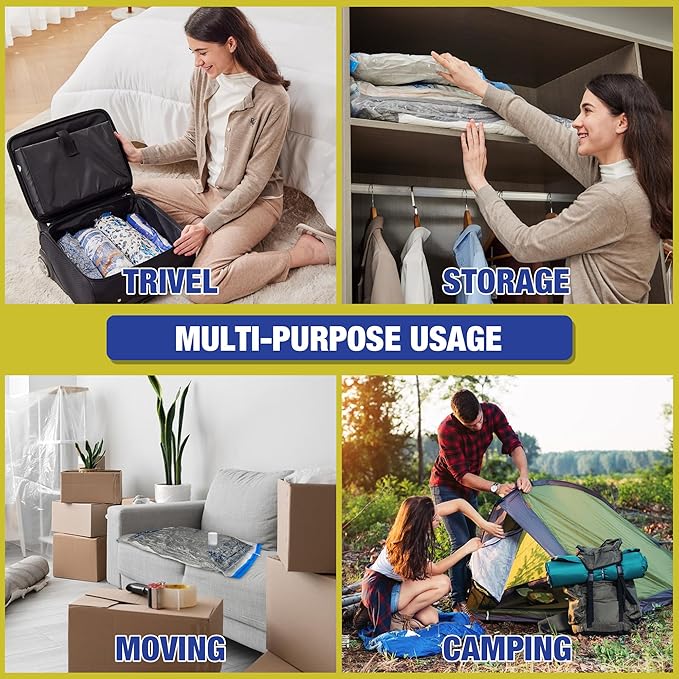 Travel Vacuum Bags with Electric Pump for Luggage and Suitcase, Vacuum Seal Compression Packing Bags for Clothes Clothing, Combo 18 Pack-VivaGrace Women