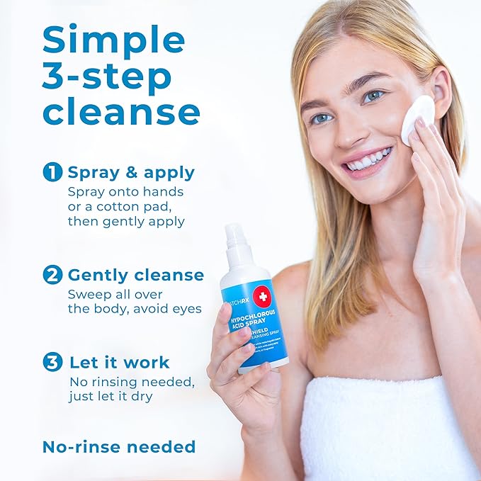 Hypochlorous Acid Spray (8oz, Reduces Acne), Targets Bacteria - HOCL Facial Cleanser Acne Spray for Face, Body, Eczema, Pimples, Breakouts & Overall Skin Recovery (Reduces Redness)-VivaGrace Women