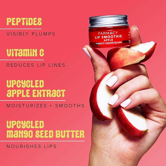 Farmacy Plump + Shine Lip Smoothie Duo - Peptide Lip Balm - Lip Moisturizer & Plumper with Vitamin C - Apple & Mango with High Gloss Finish-VivaGrace Women