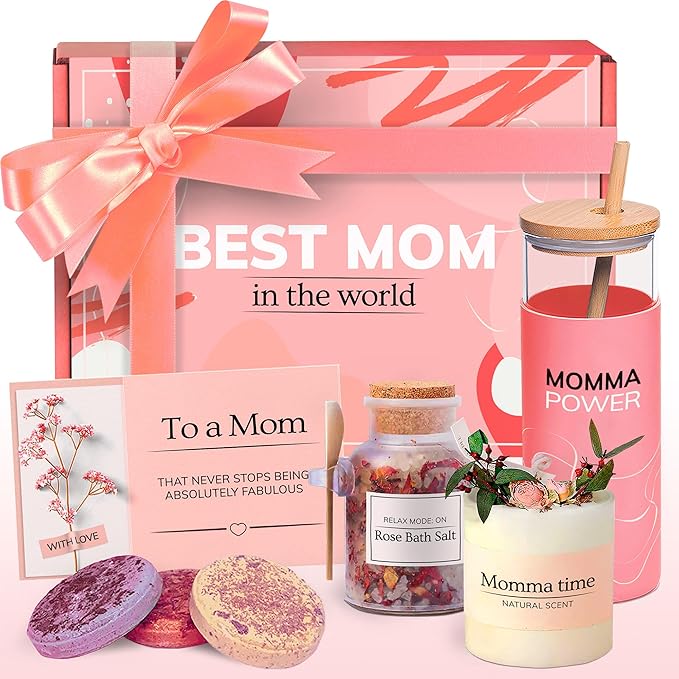 Best Mom in the World Gift set - Gift for Any Occasion – Gifts for Mom from Daughter Relaxing Gifts for Women Set – Mom Birthday Gifts Box – Gift Box for Valentine's Day, Mother's Day-VivaGrace Women